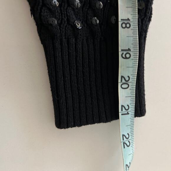 Vintage Classiques Entier Sweater Sequin Black Oversized SZL V-Neck Holiday - Picture 7 of 9